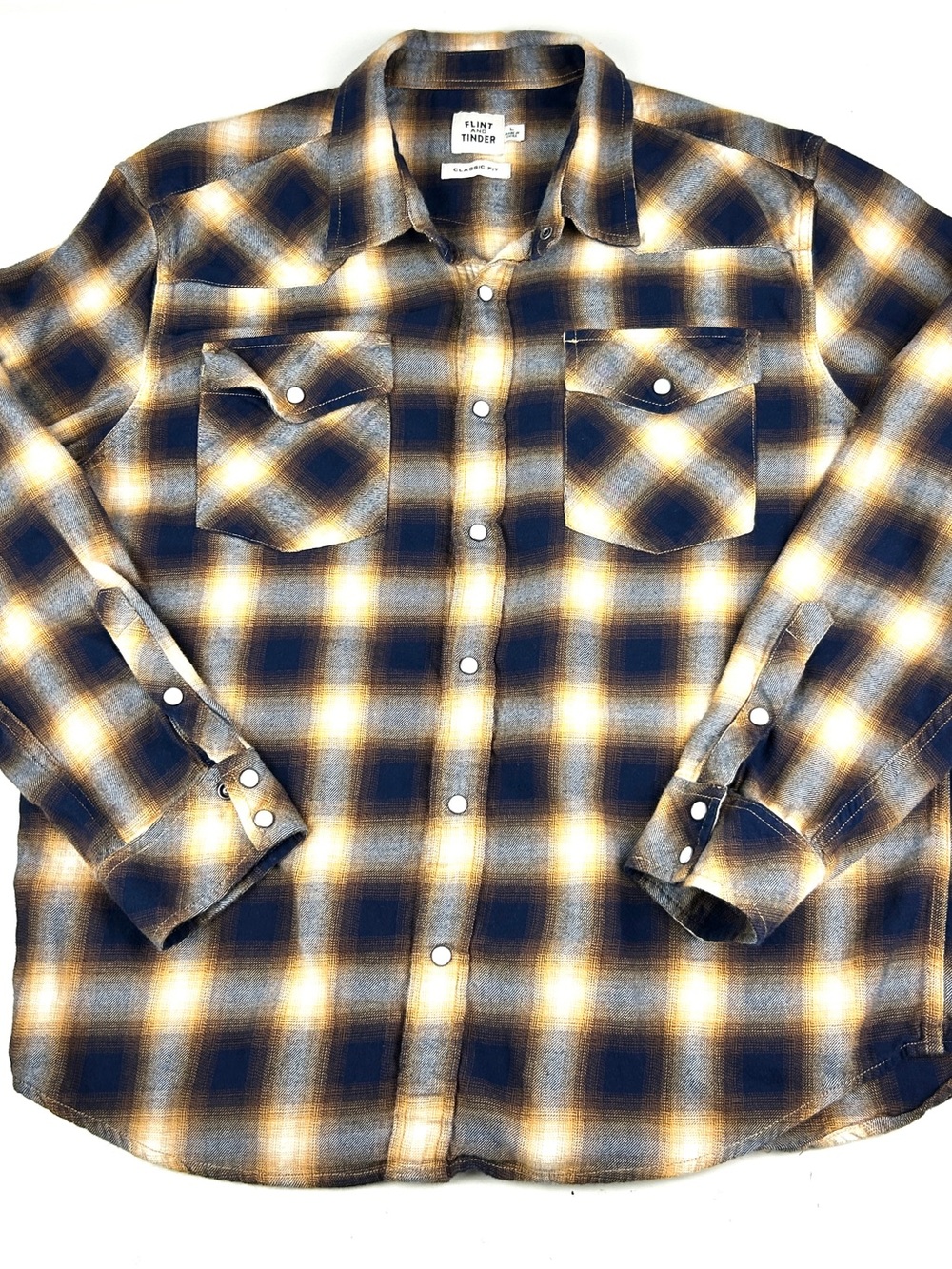 Flint and Tinder Flannel Shirt mens Large button up long sleeve plaid rustic
